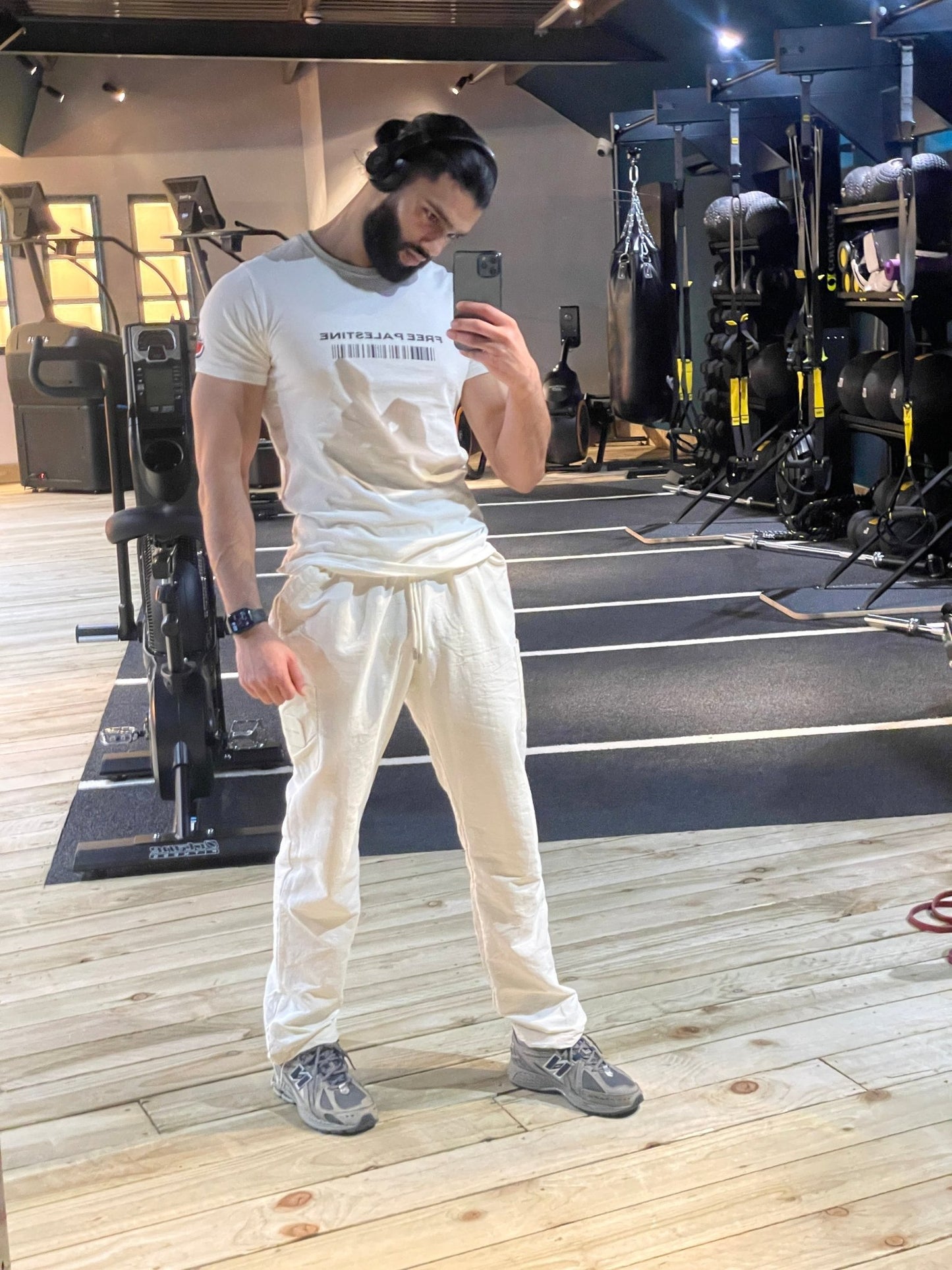 Palestine White Country Flag T-Shirt – Embroidered - One Dream